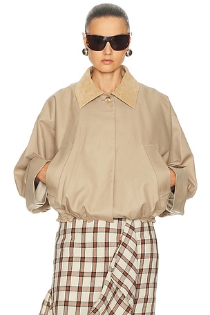 Rohe Suede Collar Blouson Jacket in Beige