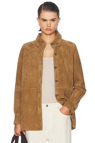 Rohe Suede Pankou Overshirt in Brown