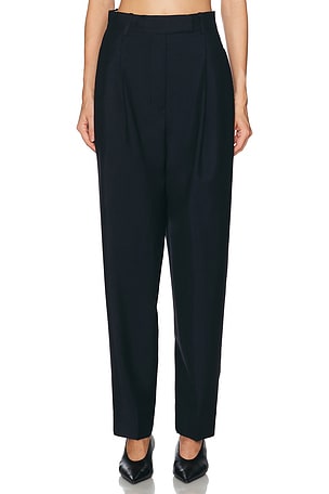 Rohe Daria Single Pleat Tapered Trouser in Navy