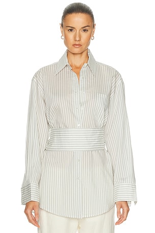 Rohe Silk Belted Top in White