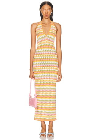 Ronny Kobo Yael Knit Dress in Orange