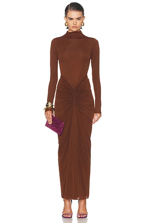 Ronny Kobo Scorpio Dress in Brown
