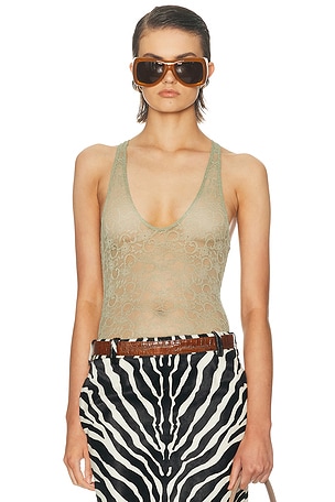 Ronny Kobo Luchy Bodysuit in Sage