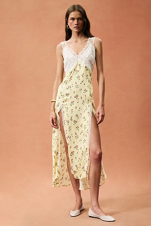 Rowen Rose for FWRD Sleeveless Long Dress in Yellow