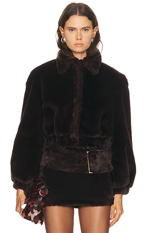 Rowen Rose Bomber Jacket in Chocolate