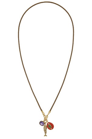 Roxanne Assoulin The Cubic Triple Charm Cord Pendant Necklace in Multi