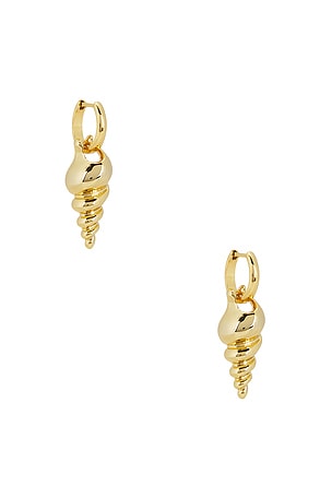 Roxanne Assoulin Conch Earrings in Metallic Gold