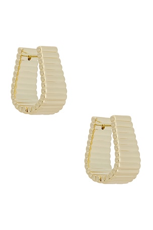 Roxanne Assoulin Ribbed Earrings in Metallic Gold