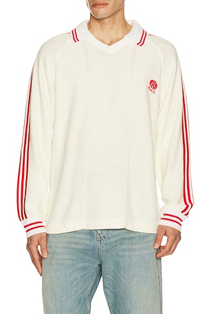 rice nine ten Knitting Soccer Jersey in White