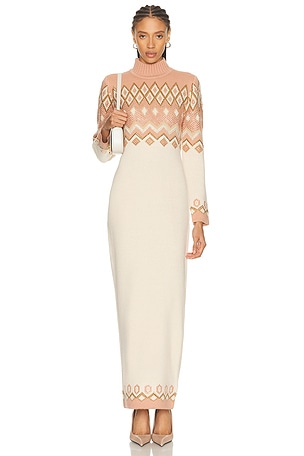 retrofete Eagle Dress in Cream, Pink