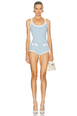 retrofete Jacquette Romper in Baby Blue