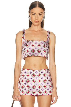 retrofete Thalisa Top in Lavender & Geo Tile in Lavender,Pink