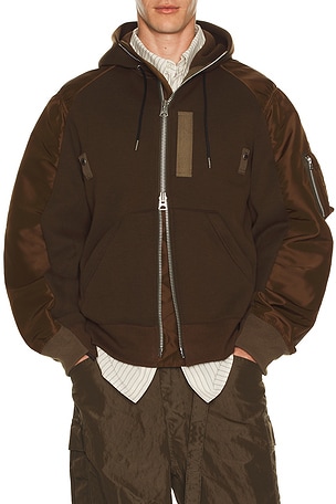 Sacai Sponge Hoodie in Brown