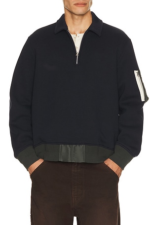 Sacai Sponge Sweat Polo Shirt in Blue