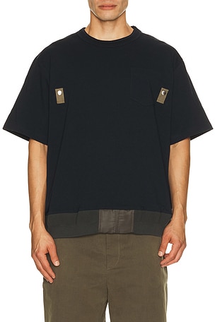 Sacai Cotton Jersey T-Shirt in Blue