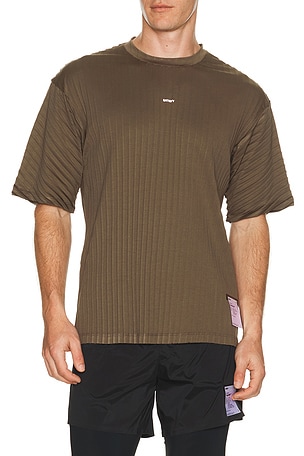 Satisfy Auralite Pleated T-Shirt in Brown