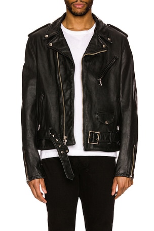 Schott Vintage Fit Moto Jacket in Black