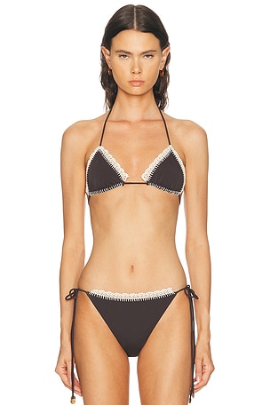 SIEDRES Juniper Bikini Top in Brown
