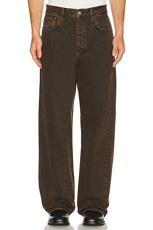 Sunflower Wide Twist Denim Pants in Brown