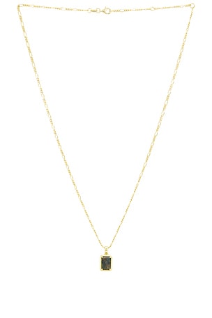 Serge de Nimes Moss Agate Necklace in Metallic Gold