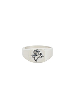 Serge de Nimes Pegasus Ring in Metallic Silver