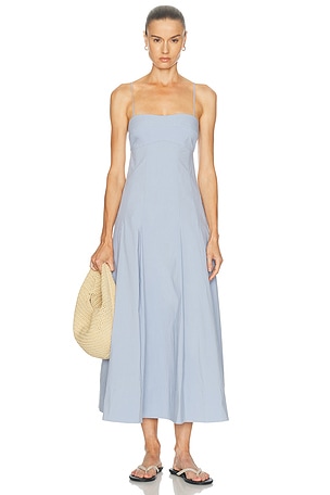 St. Agni Everyday Cotton Pleat Dress in Baby Blue