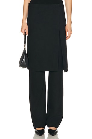 St. Agni Wool Hybrid Skirt Pant in Black