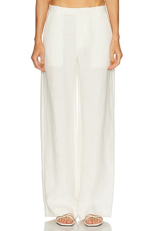 St. Agni Fine Band Carter Pant in Ivory