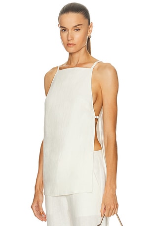 St. Agni Belted Side Detail Top in Ivory