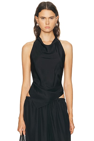 St. Agni Silk Grind Halter Top in Black