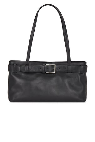 St. Agni Belt Detail Baguette Shoulder Bag in Black