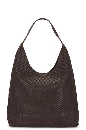 St. Agni Lattice Weave Large Tote Bag in Chocolate