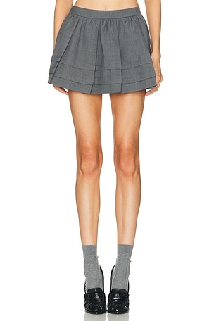 Shushu/Tong Tuck Detail Pleated Skirt in Grey