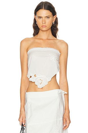 SIR. Klara Scarf Top in Ivory