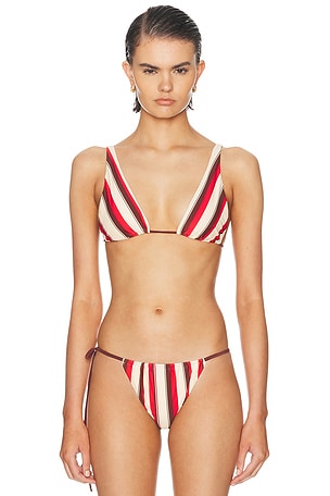 SIR. Alva Halter Triangle Bikini Top in Multi