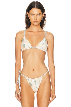 SIR. Cecile String Triangle Bikini Top in Yellow