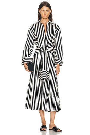 SIMONMILLER Inna Poplin Maxi Dress in Black & White