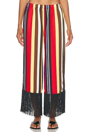 SIMONMILLER Nella Crepe Fringe Pant in Red