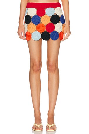 SIMONMILLER Beep Beep Mini Skirt in Red