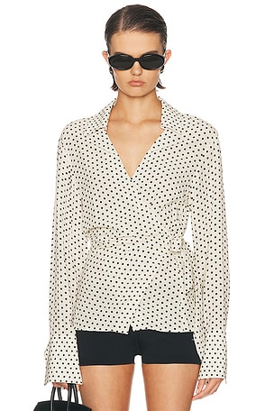 SIMONMILLER Anya Crepe Wrap Top in Cream