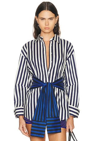 SIMONMILLER Inna Poplin Top in Blue
