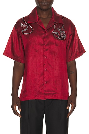 Sanea Collection Naka Silk Shirt in Red