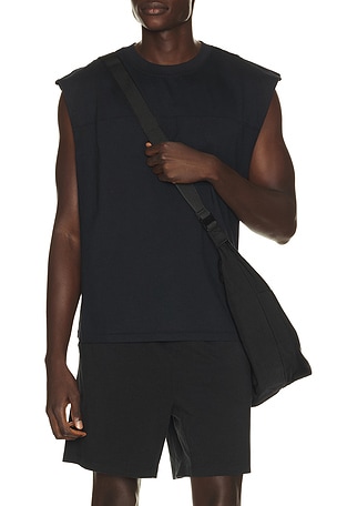 SKIMS Heavyweight Cotton Cropped Cutoff Tee in Black
