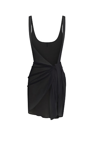 SKIMS Sheer Coverups Dress Sarong in Black