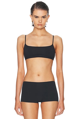 SKIMS Everybody Cotton Scoop Bralette in Black