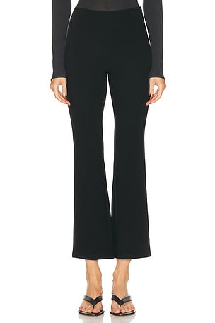 SKIMS Essentials High Waist Cropped Kick Flare Pant in Black