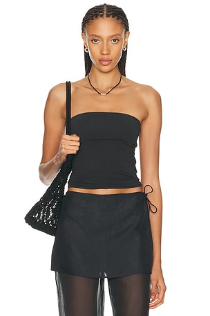 SKIMS Cotton Jersey Tube Top in Black