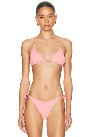 SKIMS Signature Swim Triangle Bikini Top in Pink
