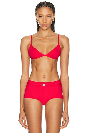 SKIMS Iconic Swim Triangle Bikini Top in Red