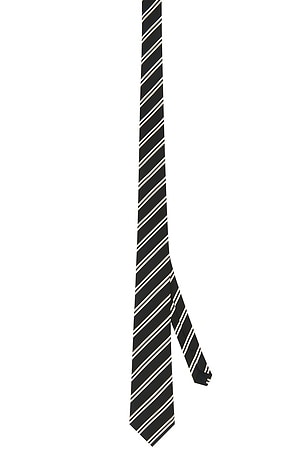 Saint Laurent Double Striped Tie(7X145) in Black
